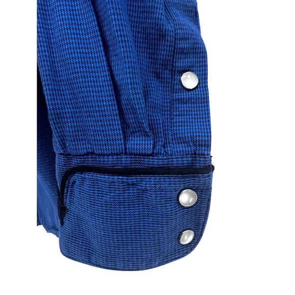 Cinch Vintage Blue Plaid Western Rockabilly Cowboy Pearl Snap Shirt Medium - Picture 7 of 12